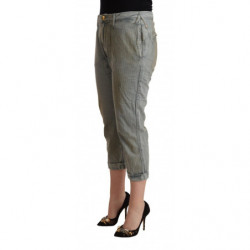 Pantaloni corti skinny a vita media in cotone 100% grigio - W26