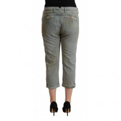 Pantaloni corti skinny a vita media in cotone 100% grigio - W27