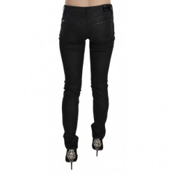 Jeans denim casual skinny a vita bassa neri - W26