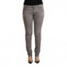 Jeans slim fit in denim di cotone lavato grigio chiaro - W26