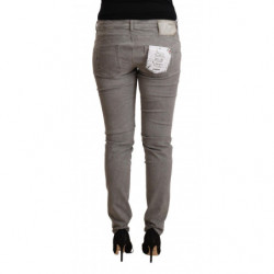 Jeans slim fit in denim di cotone lavato grigio chiaro - W26
