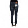 Jeans slim fit in denim di cotone lavato blu a vita bassa - W29