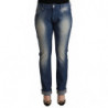 Jeans skinny blu lavati a vita media con orlo piegato - W31