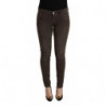 Jeans slim fit in denim di cotone marrone a vita bassa - IT40-S