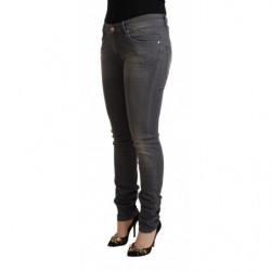 Jeans skinny in denim di cotone lavato grigio scuro - W34