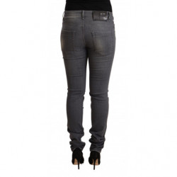 Jeans skinny in denim di cotone lavato grigio scuro - W34