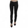 Jeans denim casual skinny a vita bassa neri - W30