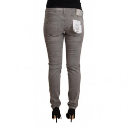 Jeans in denim push up skinny a vita bassa in cotone grigio - W32