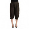 Pantaloni stile harem cropped in viscosa marrone - IT48-XXL