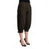 Pantaloni stile harem cropped in viscosa marrone - IT48-XXL