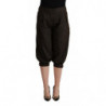 Pantaloni stile harem cropped in viscosa marrone - IT42-M