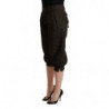 Pantaloni stile harem cropped in viscosa marrone - IT42-M