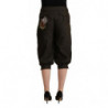 Pantaloni stile harem cropped in viscosa marrone - IT42-M