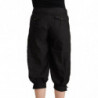Pantaloni stile harem cropped in viscosa nera - IT44-L