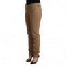 Pantaloni skinny a vita media elasticizzati in cotone marrone - W31