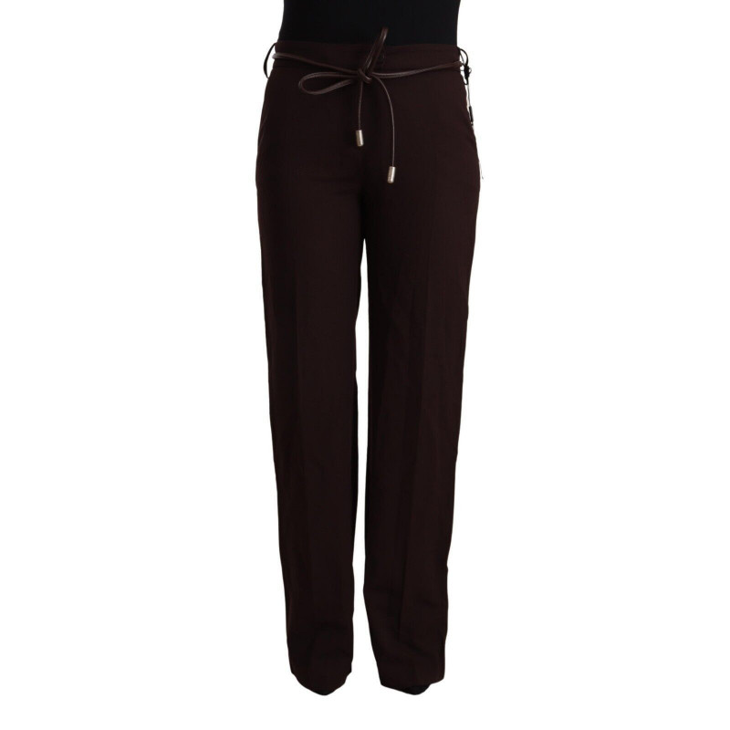 Pantaloni formali dritti neri a vita alta - IT44-L