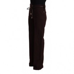 Pantaloni formali dritti neri a vita alta - IT44-L