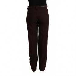 Pantaloni formali dritti neri a vita alta - IT44-L