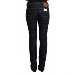 Jeans skinny denim skinny vita bassa elasticizzati cotone nero - W29