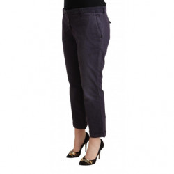 Pantaloni corti svasati con orlo piegato a vita bassa neri - IT46-XL