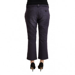 Pantaloni corti svasati con orlo piegato a vita bassa neri - IT46-XL