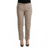 Pantaloni casual affusolati a vita media in tencel beige - IT42-M
