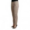 Pantaloni casual affusolati a vita media in tencel beige - IT42-M