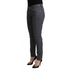 Jeans skinny in denim a vita bassa in cotone grigio - W30