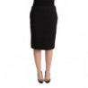 Gonna dritta nera al ginocchio con taglio a matita - IT46-XL