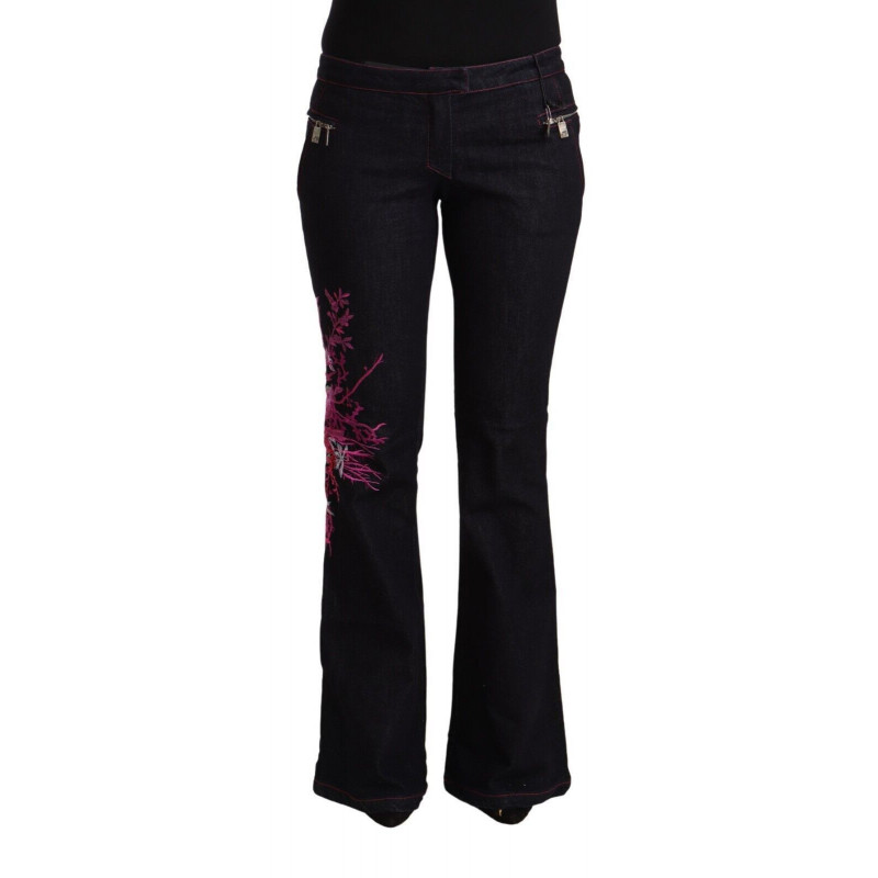 Jeans denim svasato cotone elasticizzato vita media cotone nero - I