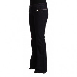 Jeans denim svasato cotone elasticizzato vita media cotone nero - I