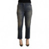 Jeans denim da donna Capri corti in cotone lavato blu - W27