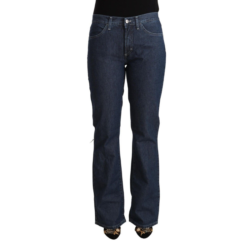 Jeans in denim svasato a vita media in cotone blu - W31
