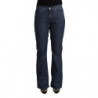 Jeans in denim svasato a vita media in cotone blu - W31