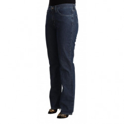 Jeans in denim svasato a vita media in cotone blu - W31
