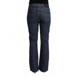 Jeans in denim svasato a vita media in cotone blu - W31