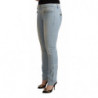 Jeans slim fit in denim a vita media in cotone azzurro - W26