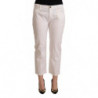 Jeans in denim corto a vita media in cotone bianco - IT44-L