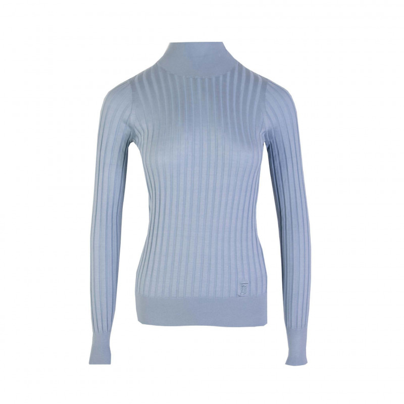 Maglione Dolcevita In Seta Azzurro - S