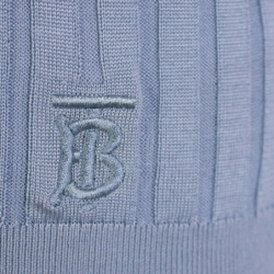 Maglione Dolcevita In Seta Azzurro - S