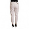 Pantaloni cropped affusolati a vita media in cotone bianco - W30