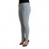 Jeans slim fit in denim a vita media in cotone azzurro - W32