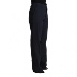 Pantaloni neri in cotone affusolati a vita alta - IT50-3XL