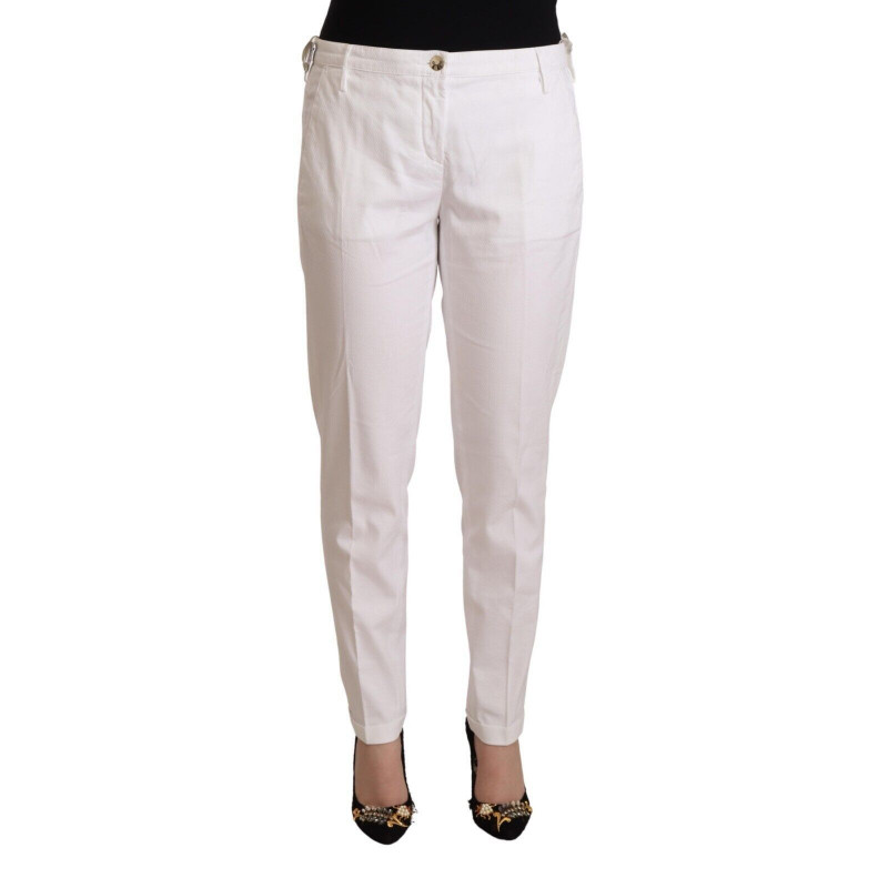 Pantaloni Birgitte affusolati a vita media bianchi - W31
