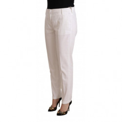 Pantaloni Birgitte affusolati a vita media bianchi - W31