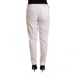Pantaloni Birgitte affusolati a vita media bianchi - W31