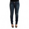 Jeans in denim slim fit a vita bassa lavati blu - W30