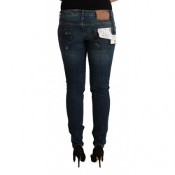 Jeans in denim slim fit a vita bassa lavati blu - W30