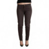 Pantaloni slim fit a vita bassa in cotone marrone - W29