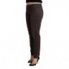Pantaloni slim fit a vita bassa in cotone marrone - W29
